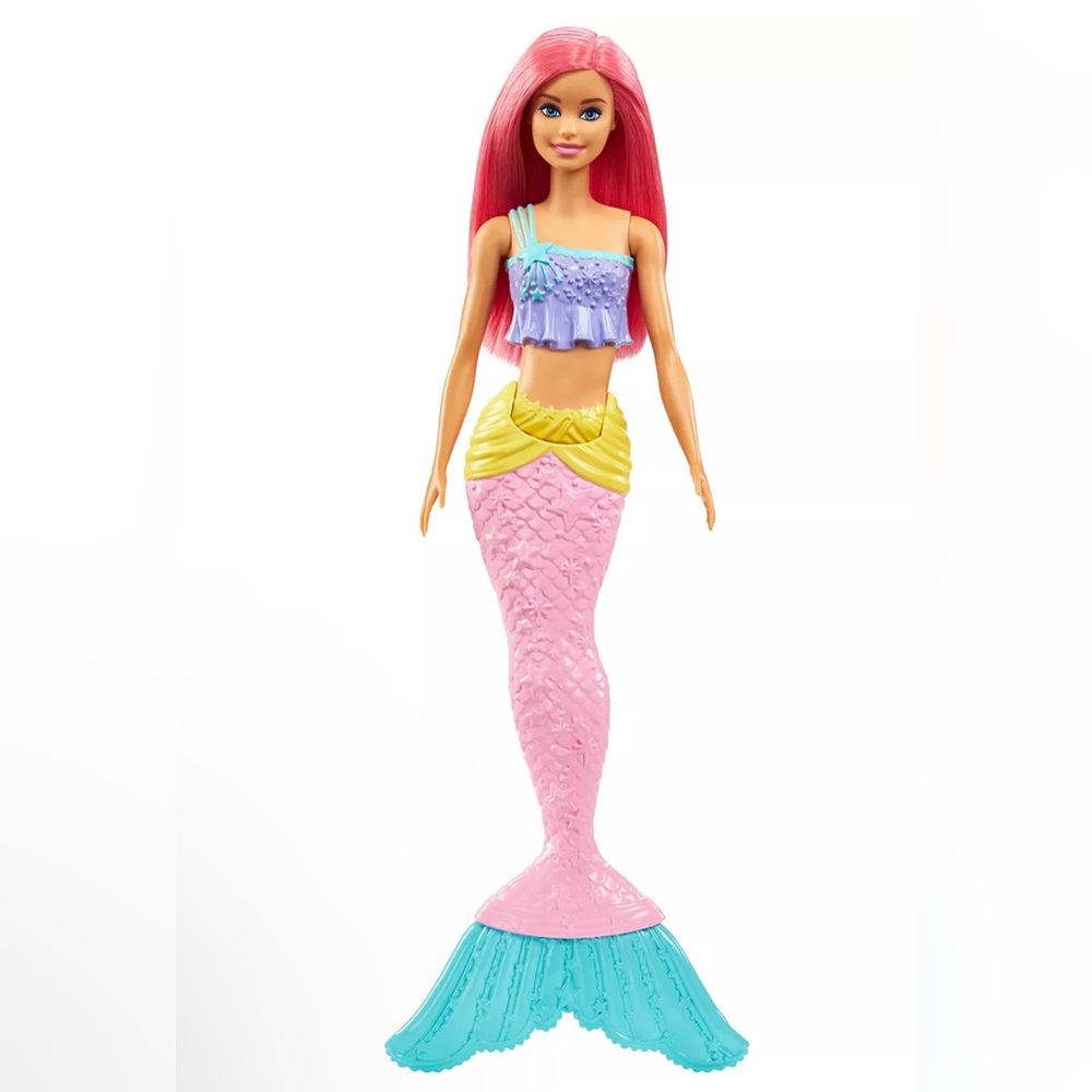 2 Barbie Doll Mermaids with Pink Tail and Yellow Details